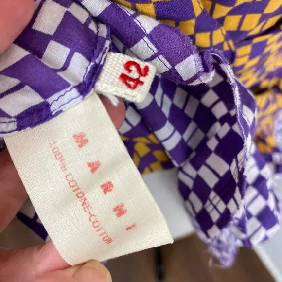 Marni Purple and Orange Checkered Blouse - Picture 10 of 10